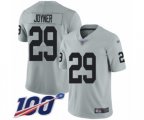 Oakland Raiders #29 Lamarcus Joyner Limited Silver Inverted Legend 100th Season Football Jersey