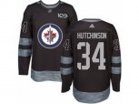 Winnipeg Jets #34 Michael Hutchinson Authentic Black 1917-2017 100th Anniversary NHL Jersey