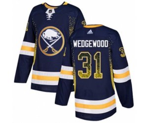 Adidas Buffalo Sabres #31 Scott Wedgewood Authentic Navy Blue Drift Fashion NHL Jersey