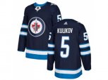 Winnipeg Jets #5 Dmitry Kulikov Navy Blue Home Authentic Stitched NHL Jersey