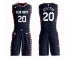New York Knicks #20 Allan Houston Swingman Navy Blue Basketball Suit Jersey - City Edition