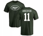 New York Jets #11 Robby Anderson Green Name & Number Logo T-Shirt