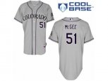 Colorado Rockies #51 Jake McGee Authentic Grey Road Cool Base MLB Jersey