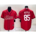 San Francisco 49ers #85 George Kittle Red Stitched Cool Base Nike Baseball Jersey