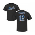 New York Mets #12 Juan Lagares Black Name & Number T-Shirt
