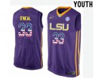 2016 US Flag Fashion Youth LSU Tigers Shaquille O'Neal #33 College Basketball Elite Jersey - Purple