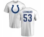 Indianapolis Colts #53 Darius Leonard White Name & Number Logo T-Shirt