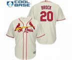 St. Louis Cardinals #20 Lou Brock Replica Cream Alternate Cool Base Baseball Jersey
