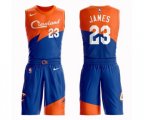 Cleveland Cavaliers #23 LeBron James Authentic Blue Basketball Suit Jersey - City Edition