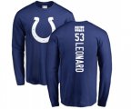 Indianapolis Colts #53 Darius Leonard Royal Blue Backer Long Sleeve T-Shirt
