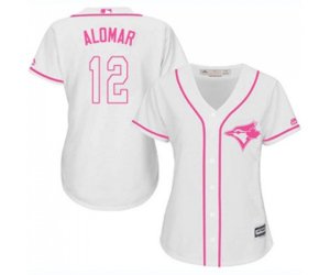 Women\'s Toronto Blue Jays #12 Roberto Alomar Authentic White Fashion Cool Base Baseball Jersey