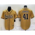 New Orleans Saints #41 Alvin Kamara Gold Stitched MLB Cool Base Nike Baseball Jersey