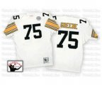 Pittsburgh Steelers #75 Joe Greene White Authentic Throwback Football Jersey