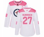 Women Winnipeg Jets #27 Teppo Numminen Authentic White Pink Fashion NHL Jersey