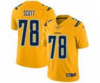 Los Angeles Chargers #78 Trent Scott Limited Gold Inverted Legend Football Jersey