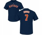 Houston Astros #7 Craig Biggio Navy Blue Name & Number T-Shirt