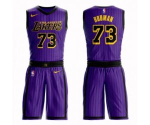 Los Angeles Lakers #73 Dennis Rodman Authentic Purple Basketball Suit Jersey - City Edition
