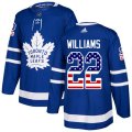 Toronto Maple Leafs #22 Tiger Williams Authentic Royal Blue USA Flag Fashion NHL Jersey