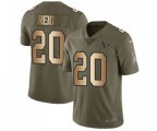 Houston Texans #20 Justin Reid Limited Olive Gold 2017 Salute to Service NFL Jersey