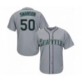 Seattle Mariners #50 Erik Swanson Authentic Grey Road Cool Base Baseball Player Jersey