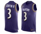 Baltimore Ravens #3 Robert Griffin III Elite Purple Player Name & Number Tank Top Football Jersey