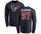 Houston Texans #97 Angelo Blackson Navy Blue Name & Number Logo Long Sleeve T-Shirt