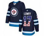Winnipeg Jets #17 Adam Lowry Authentic Navy Blue USA Flag Fashion NHL Jersey
