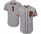 San Francisco Giants #1 Kevin Pillar Grey Alternate Flex Base Authentic Collection Baseball Jersey