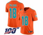 Miami Dolphins #18 Preston Williams Limited Orange Inverted Legend 100th Season Football Jersey