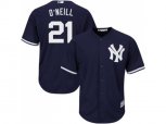 New York Yankees #21 Paul O'Neill Authentic Navy Blue Alternate MLB Jersey