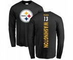 Pittsburgh Steelers #13 James Washington Black Backer Long Sleeve T-Shirt