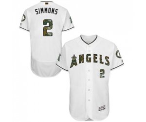Los Angeles Angels of Anaheim #2 Andrelton Simmons Authentic White 2016 Memorial Day Fashion Flex Base Baseball Jersey