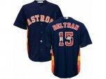 Houston Astros #15 Carlos Beltran Authentic Navy Blue Team Logo Fashion Cool Base MLB Jersey