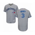 Toronto Blue Jays #3 Brandon Drury Grey Road Flex Base Authentic Collection Baseball Player Jersey