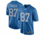 Detroit Lions #87 Levine Toilolo Game Blue Alternate Football Jersey