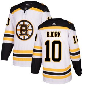 Boston Bruins #10 Anders Bjork Authentic White Away NHL Jersey