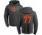 Miami Dolphins #77 Jesse Davis Ash One Color Pullover Hoodie