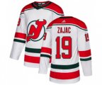 New Jersey Devils #19 Travis Zajac Premier White Alternate Hockey Jersey