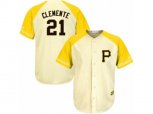 Pittsburgh Pirates #21 Roberto Clemente Replica Cream Gold Exclusive Cool Base MLB Jersey