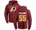 Washington Redskins #55 Cole Holcomb Maroon Name & Number Logo Pullover Hoodie