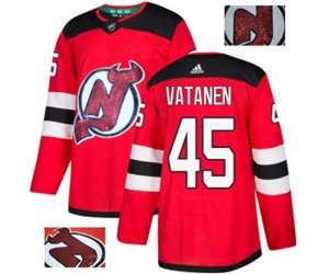 New Jersey Devils #45 Sami Vatanen Authentic Red Fashion Gold Hockey Jersey