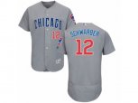 Chicago Cubs #12 Kyle Schwarber Grey Flexbase Authentic Collection MLB Jersey