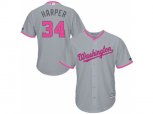 Washington Nationals #34 Bryce Harper Gary Home 2016 Mother s Day Cool Base Jersey