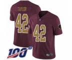 Washington Redskins #42 Charley Taylor Burgundy Red Gold Number Alternate 80TH Anniversary Vapor Untouchable Limited Player 100th Season Football Jersey