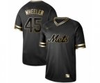 New York Mets #45 Zack Wheeler Authentic Black Gold Fashion Baseball Jersey