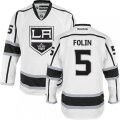 Los Angeles Kings #5 Christian Folin Authentic White Away NHL Jersey