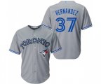 Toronto Blue Jays #37 Teoscar Hernandez Replica Grey Road Baseball Jersey