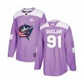 Columbus Blue Jackets #91 Anthony Duclair Authentic Purple Fights Cancer Practice NHL Jersey