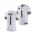 Chicago Bears 2022 #1 Justin Fields White With 1-star C Patch Vapor Untouchable Limited Stitched Jersey