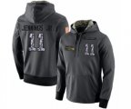 Seattle Seahawks #11 Gary Jennings Jr. Stitched Black Anthracite Salute to Service Player Performance Hoodie